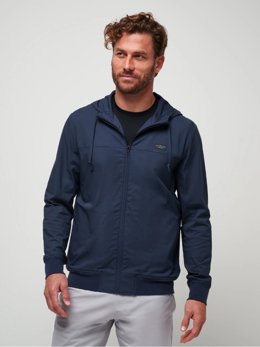 Travis Mathew Wanderlust Men's Navy Full-Zip Windbreaker Hoodie